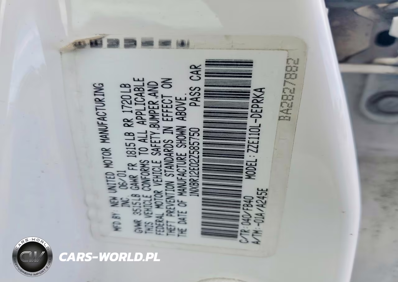 2002 Toyota Corolla Ce VIN:1NXBR12E02Z585750 - 12