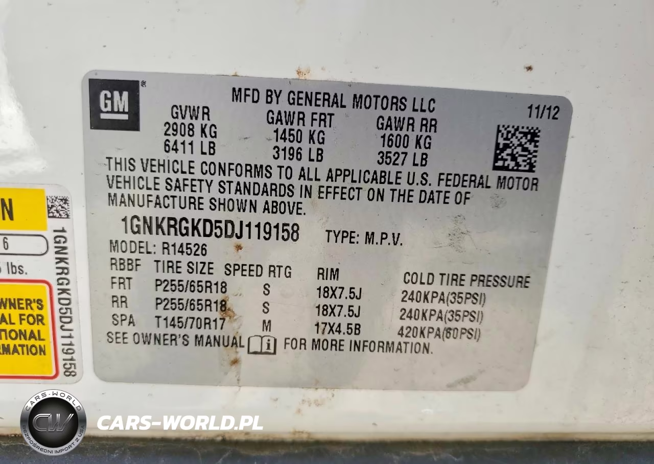 2013 Chevrolet Traverse Lt VIN:1GNKRGKD5DJ119158 - 13