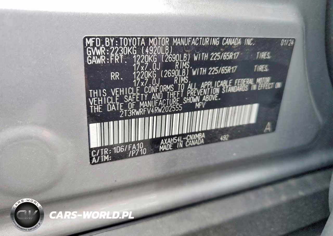 2024 Toyota Rav4 Xle VIN:2T3RWRFV4RW202555 - 12