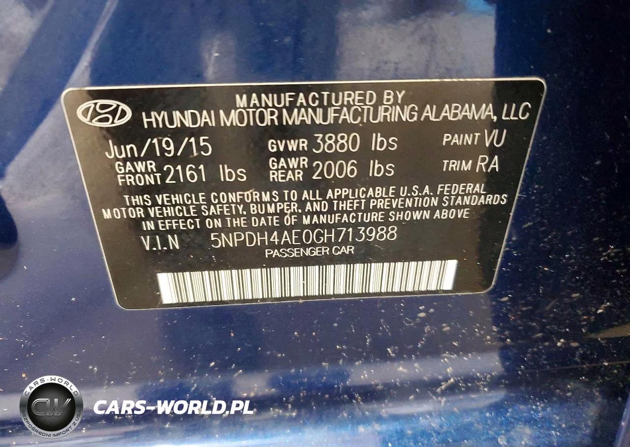 2016 Hyundai Elantra Se VIN:5NPDH4AE0GH713988 - 12