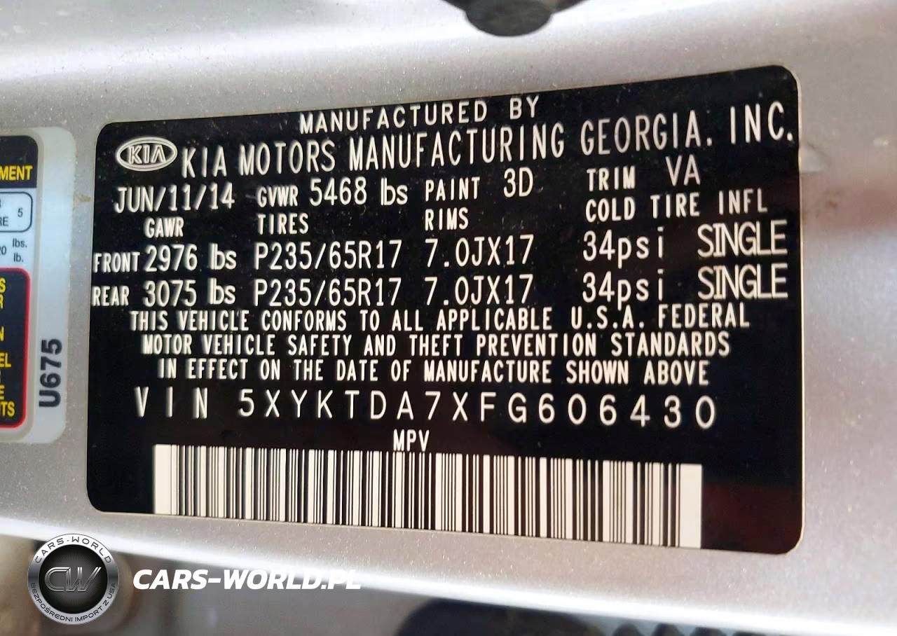2015 Kia Sorento Lx VIN:5XYKTDA7XFG606430 - 13
