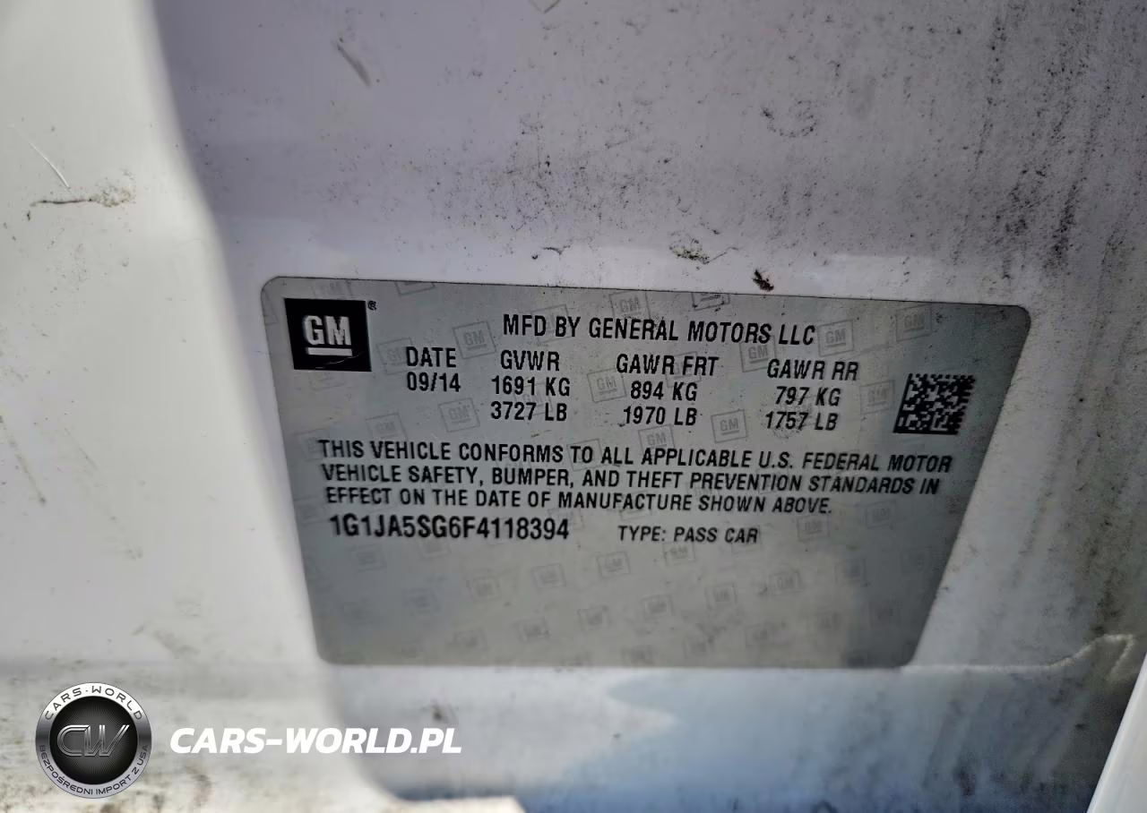 2015 Chevrolet Sonic Ls VIN:1G1JA5SG6F4118394 - 12