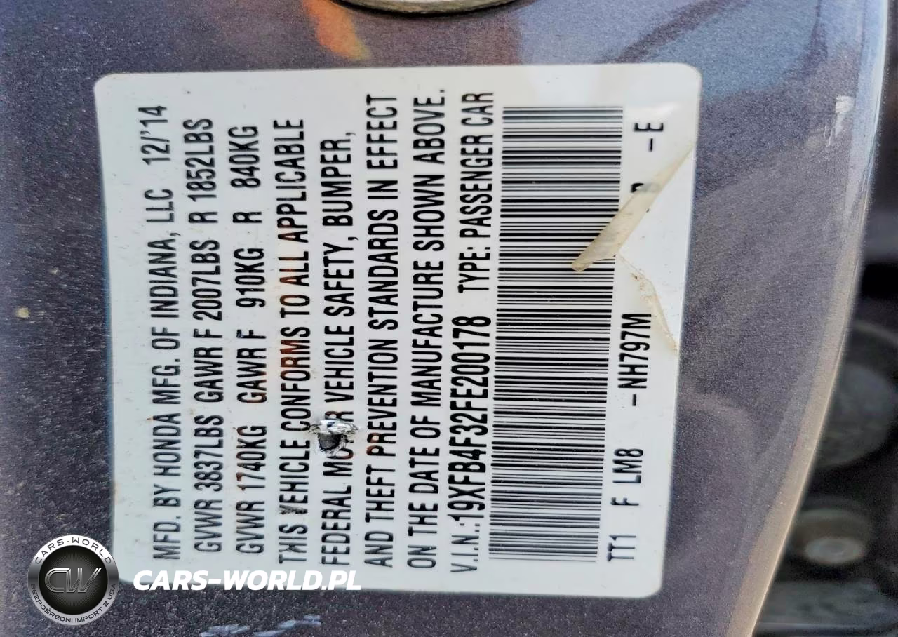 2015 Honda Civic Hybrid L VIN:19XFB4F32FE200178 - 12