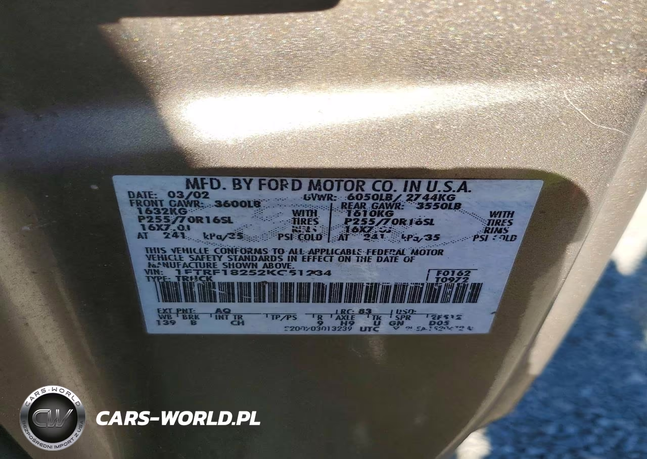 2002 Ford F150 VIN:1FTRF18252KC51234 - 12