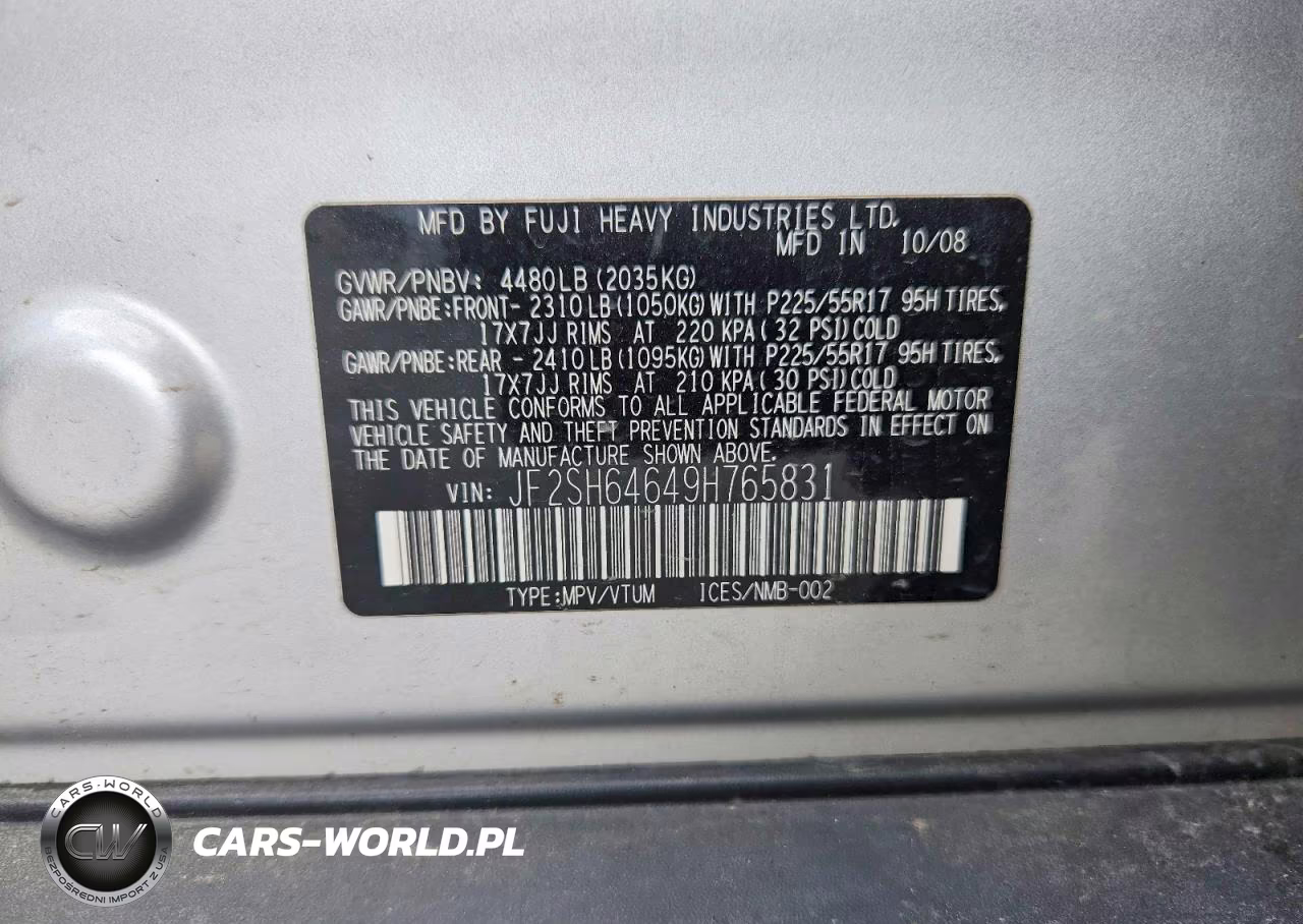 2009 Subaru Forester 2.5X Limited VIN:JF2SH64649H765831 - 13