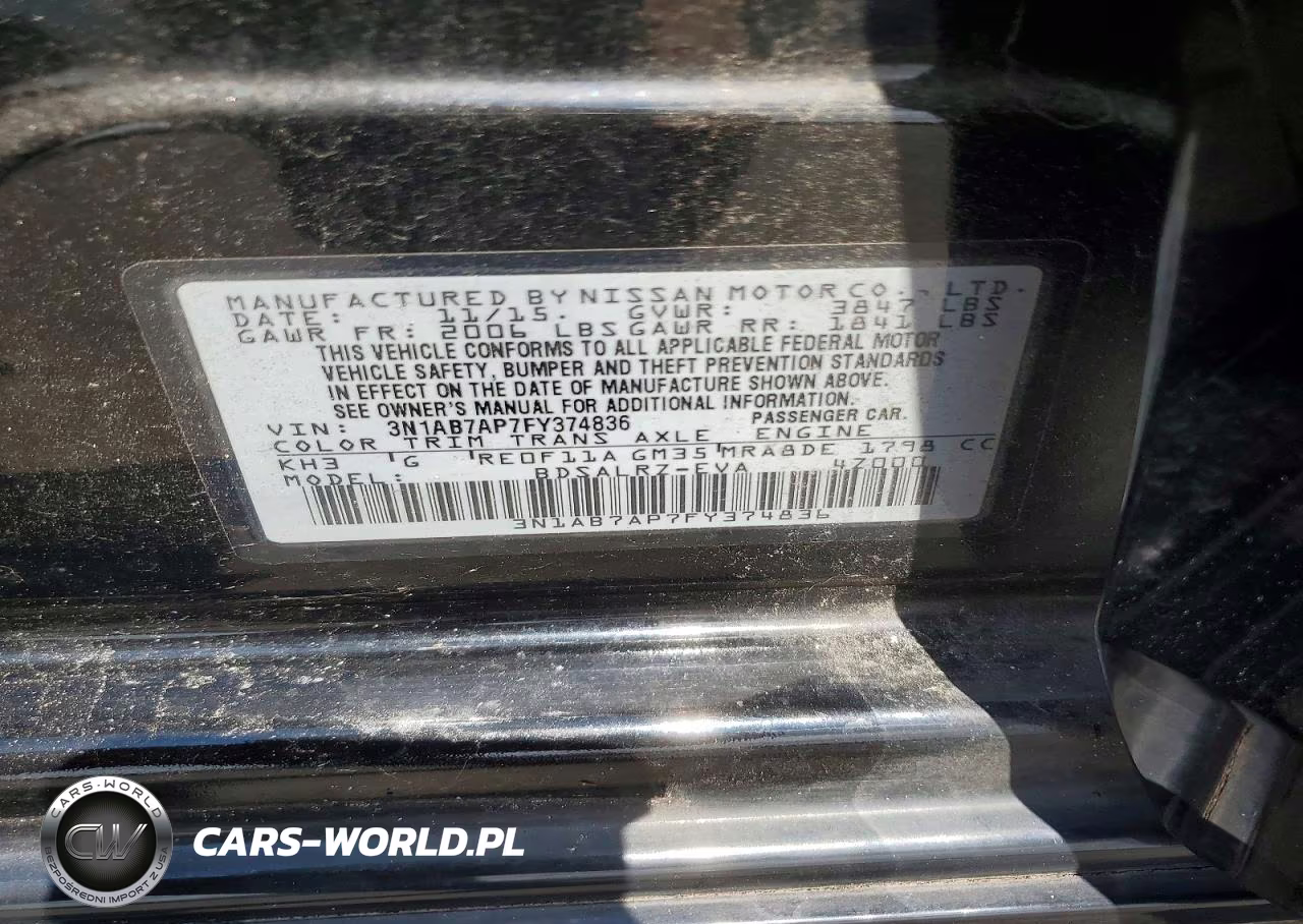 2015 Nissan Sentra Sr VIN:3N1AB7AP7FY374836 - 12