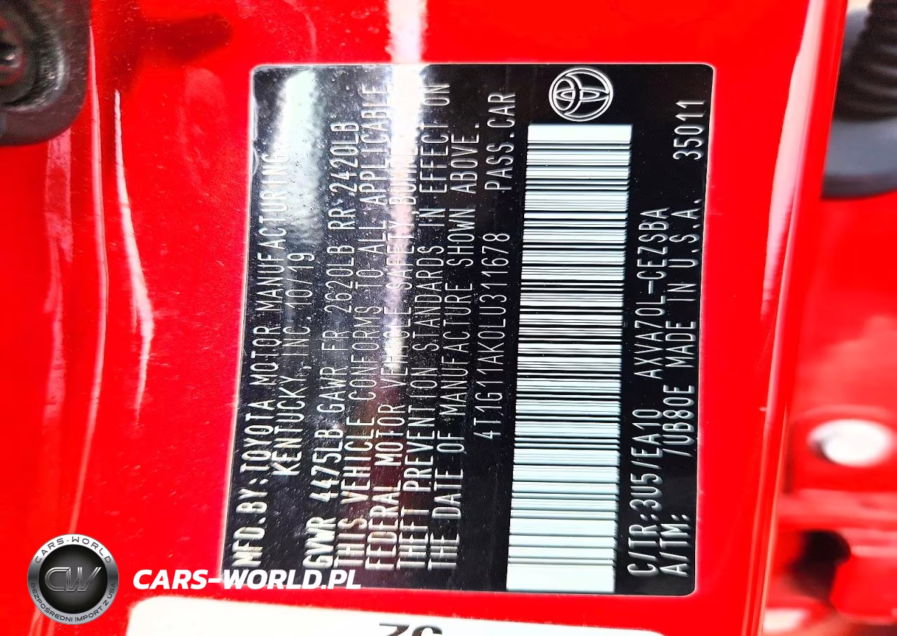 2020 Toyota Camry Se VIN:4T1G11AK0LU311678 - 12