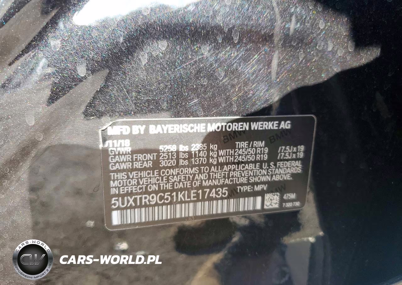 2019 BMW X3 xDrive30I VIN:5UXTR9C51KLE17435 - 13