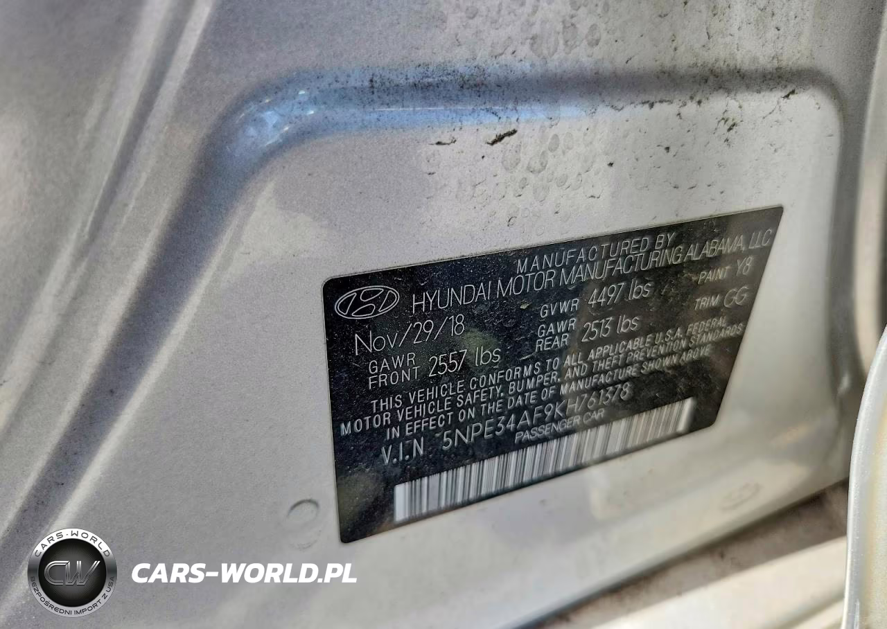 2019 Hyundai Sonata Sel VIN:5NPE34AF9KH761378 - 12