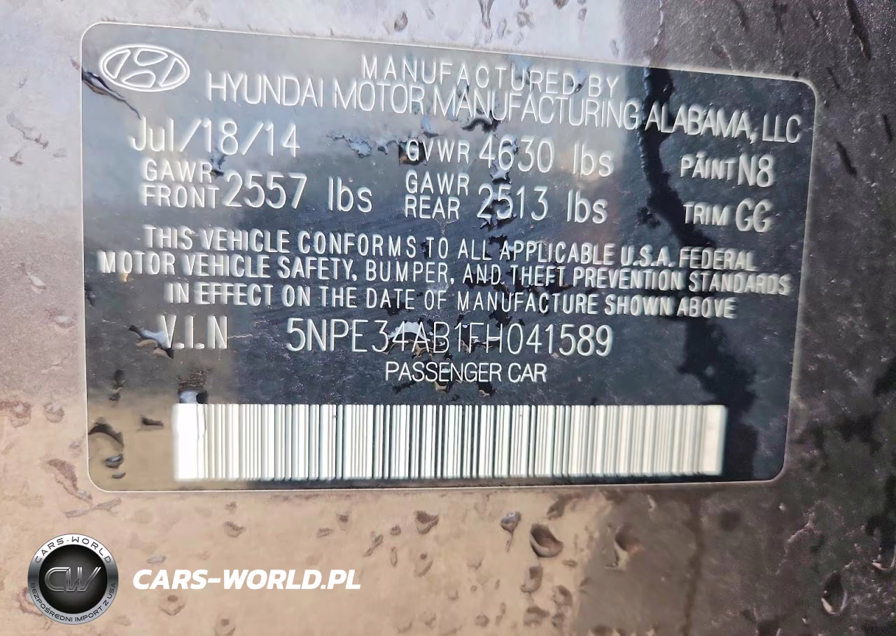 2015 Hyundai Sonata Sport 2.0T VIN:5NPE34AB1FH041589 - 12