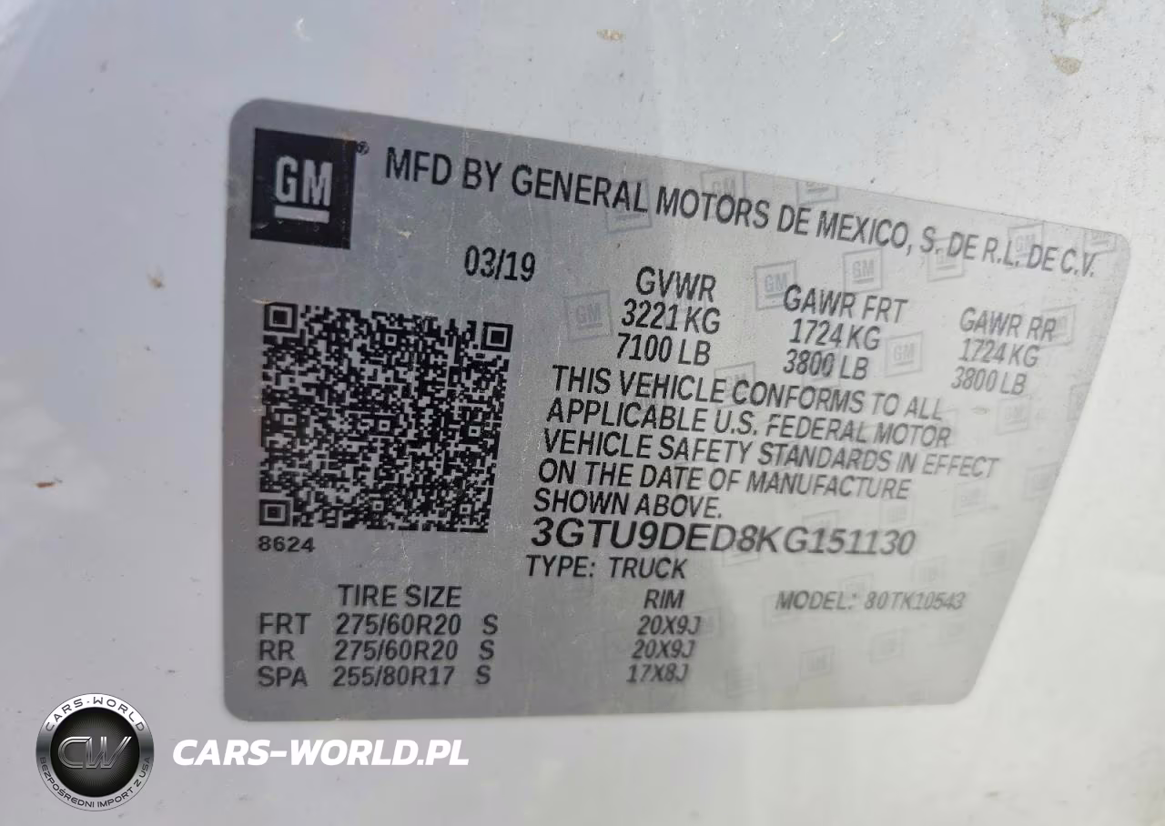 2019 GMC Sierra K1500 Slt VIN:3GTU9DED8KG151130 - 12
