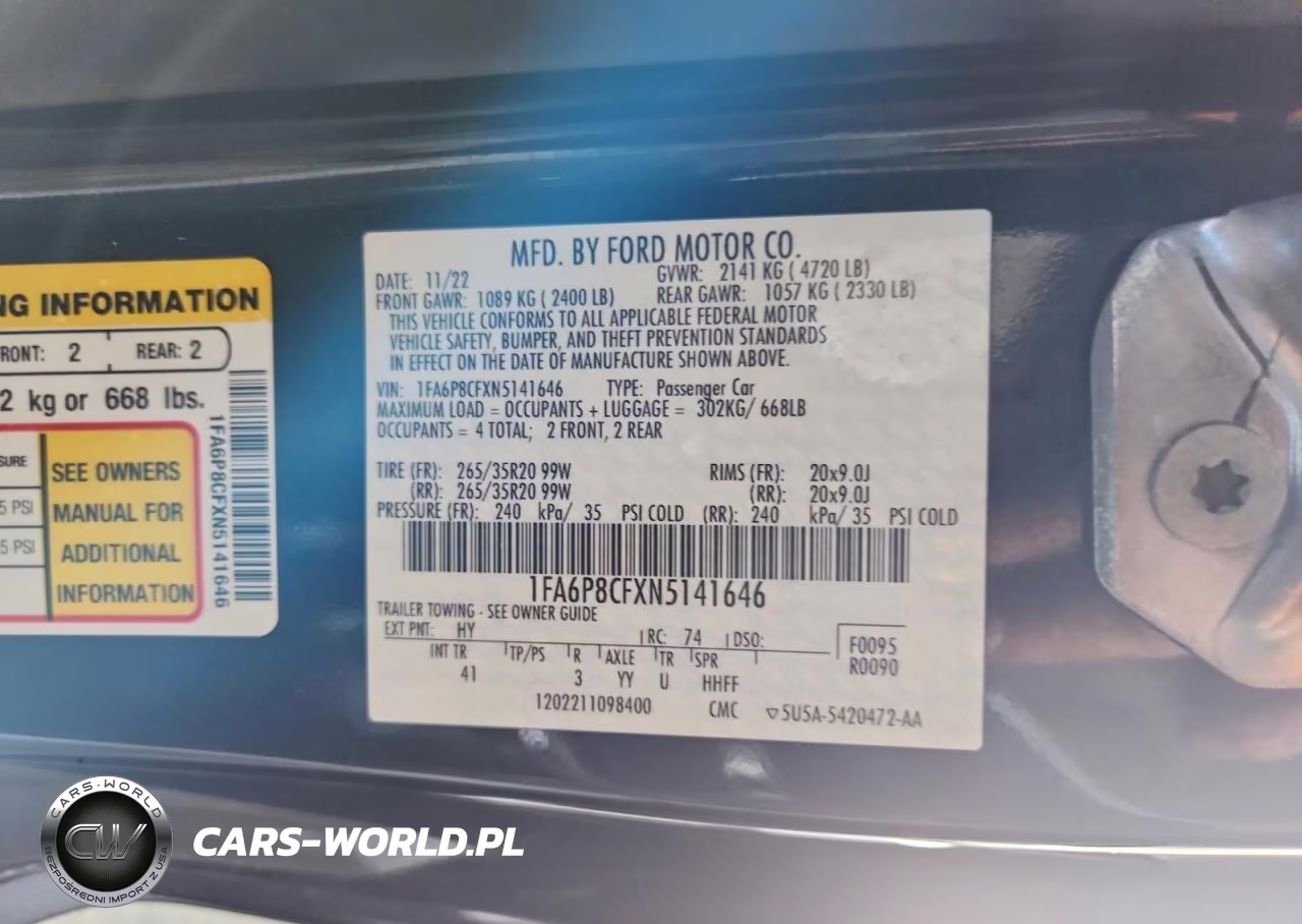 2022 Ford Mustang Gt VIN:1FA6P8CFXN5141646 - 12