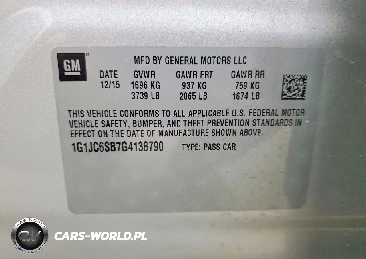 2016 Chevrolet Sonic Lt VIN:1G1JC6SB7G4138790 - 12