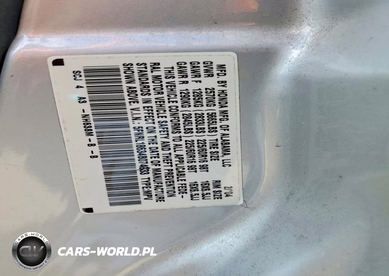 2004 Honda Odyssey Ex VIN:5FNRL18634B074033 - 13