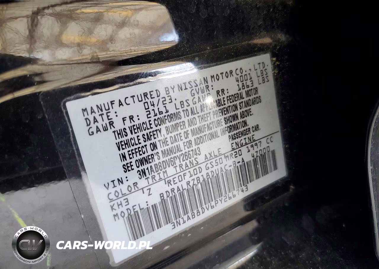 2023 Nissan Sentra Sr VIN:3N1AB8DV6PY266743 - 12