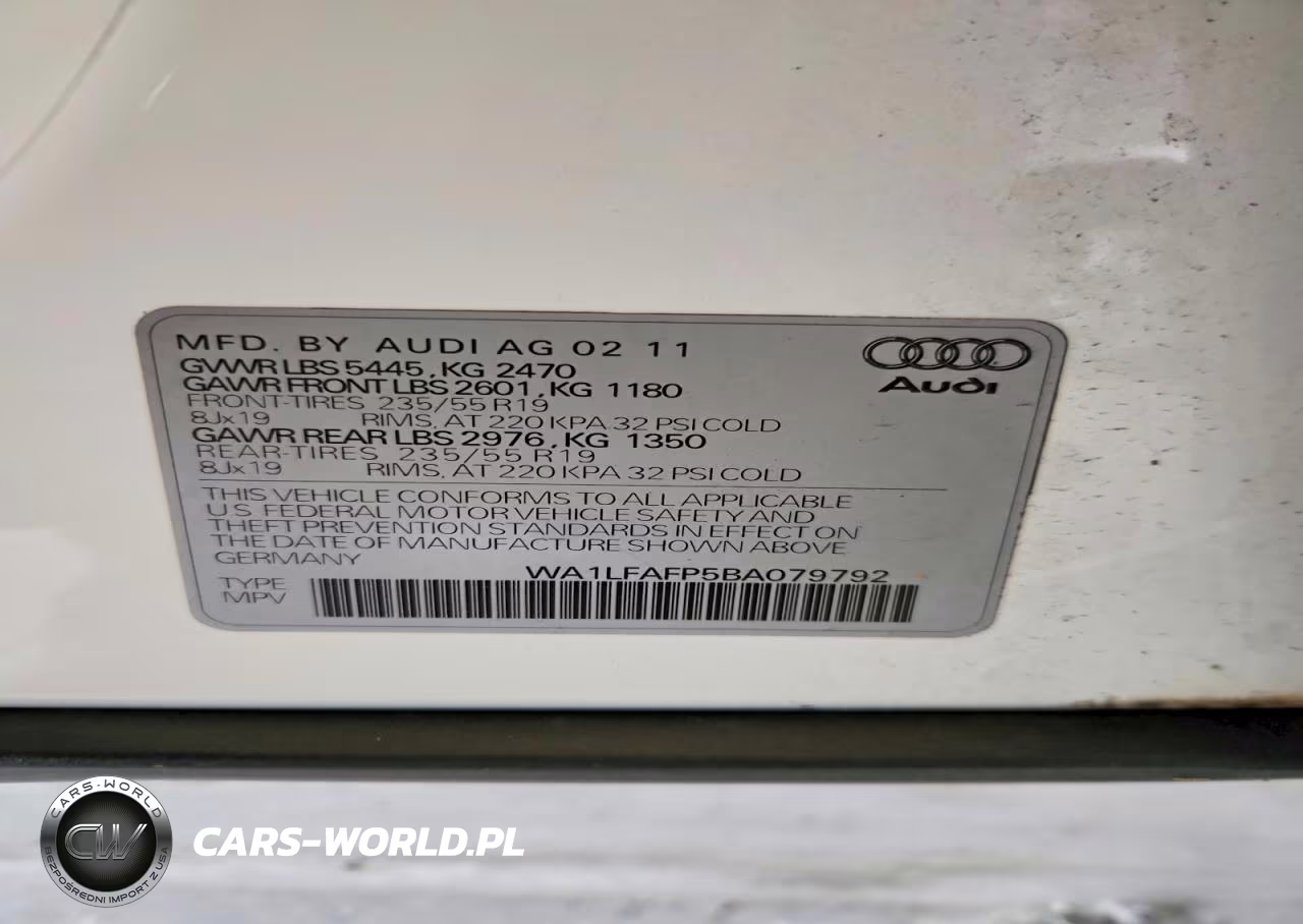 2011 Audi Q5 Premium Plus VIN:WA1LFAFP5BA079792 - 13