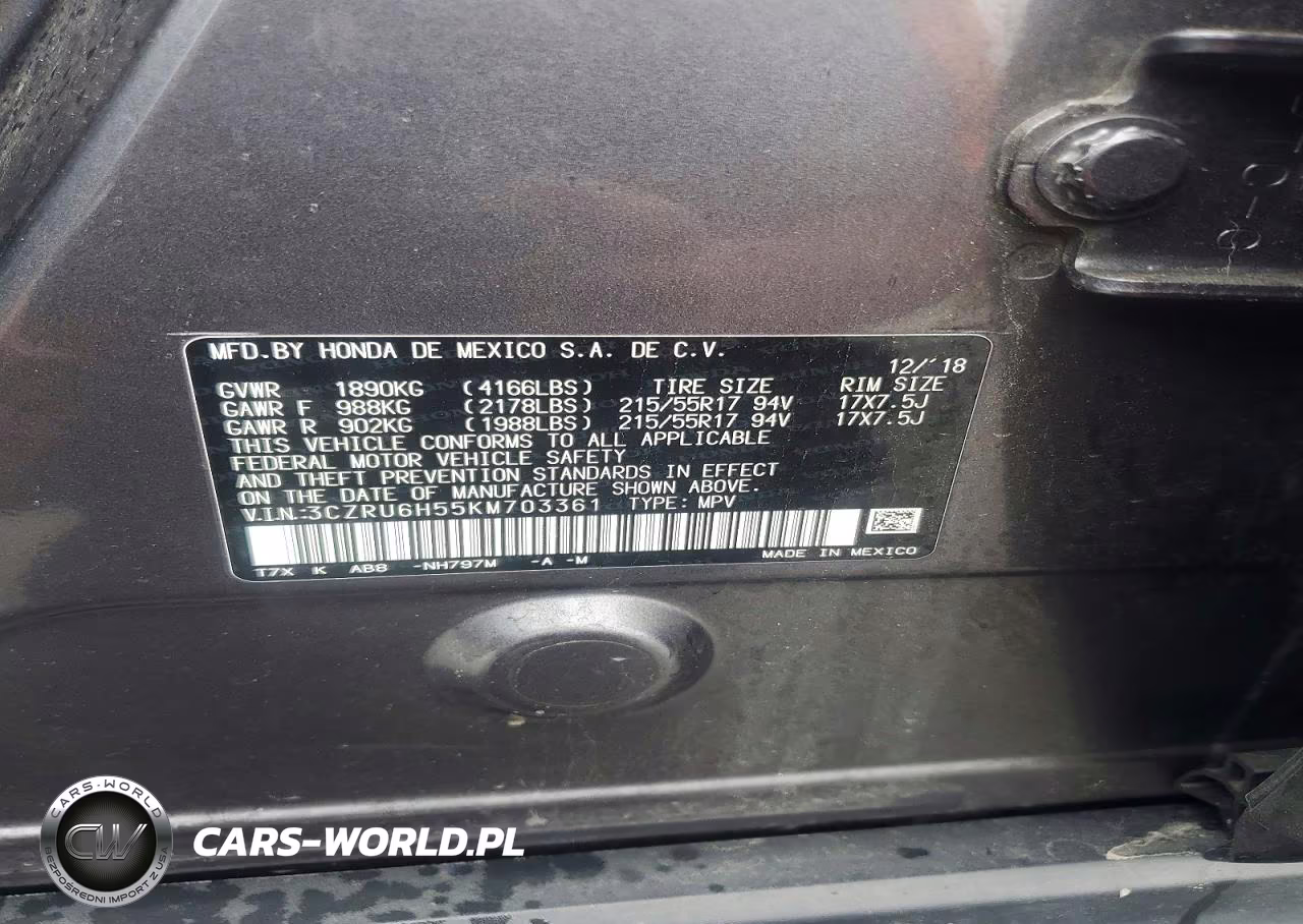 2019 Honda Hr-V Ex VIN:3CZRU6H55KM703361 - 13