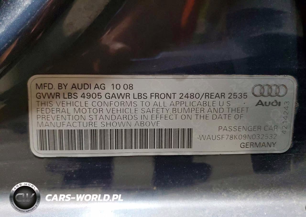 2009 Audi A4 Premium Plus VIN:WAUSF78K09N032532 - 12