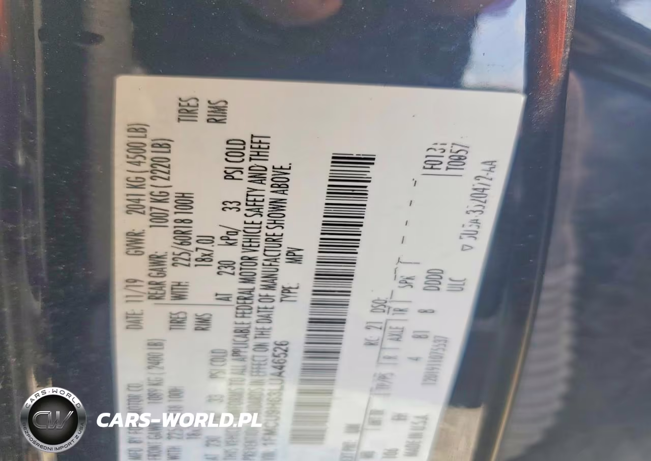 2020 Ford Escape Sel VIN:1FMCU9H63LUA46526 - 14