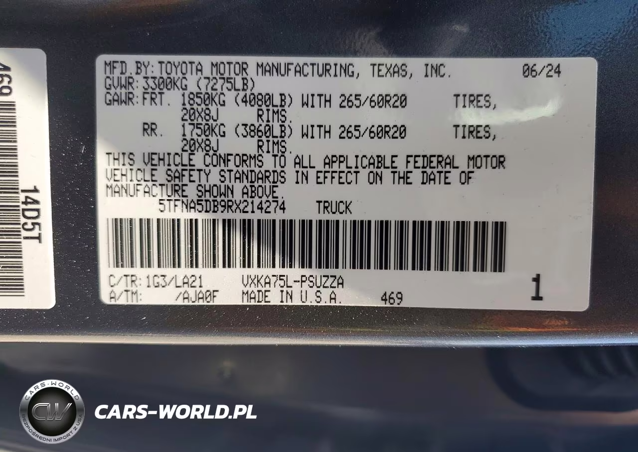 2024 Toyota Tundra Platinum VIN:5TFNA5DB9RX214274 - 13