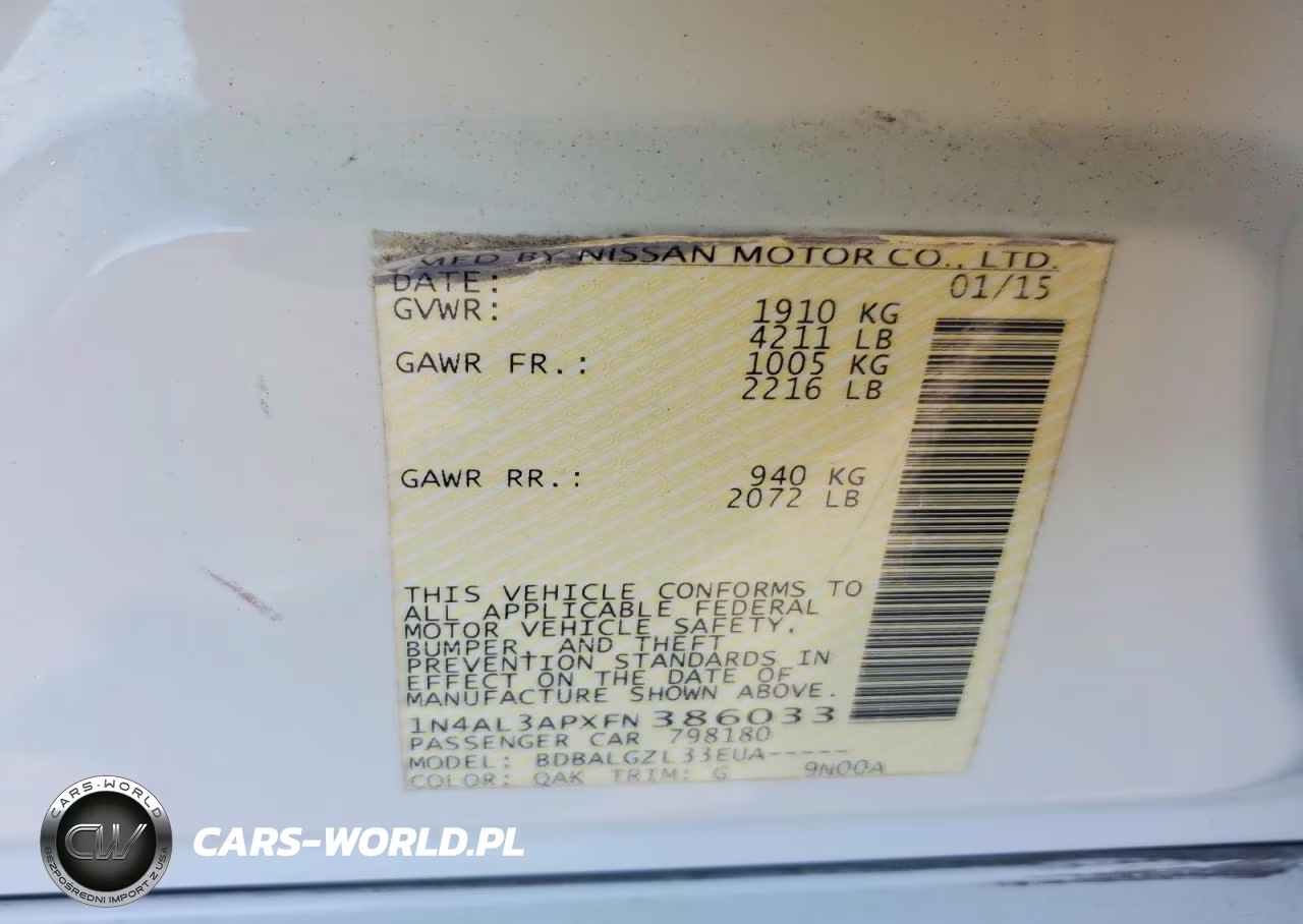 2015 Nissan Altima 2.5 S VIN:1N4AL3APXFN386033 - 12