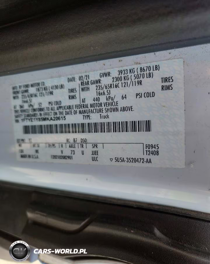 2021 Ford Transit T-150 VIN:1FTYE1Y85MKA20615 - 12