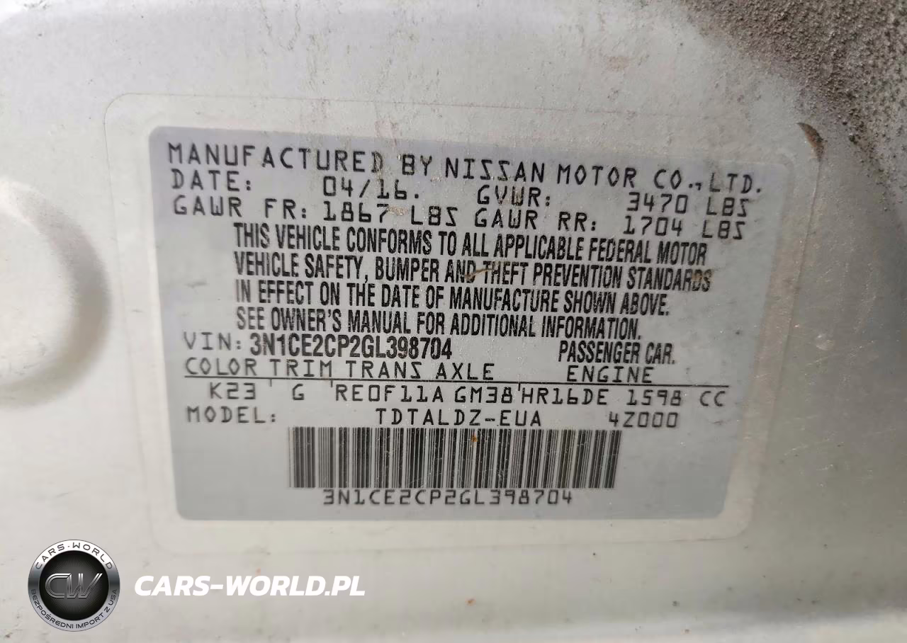 2016 Nissan Versa Note Sv VIN:3N1CE2CP2GL398704 - 12