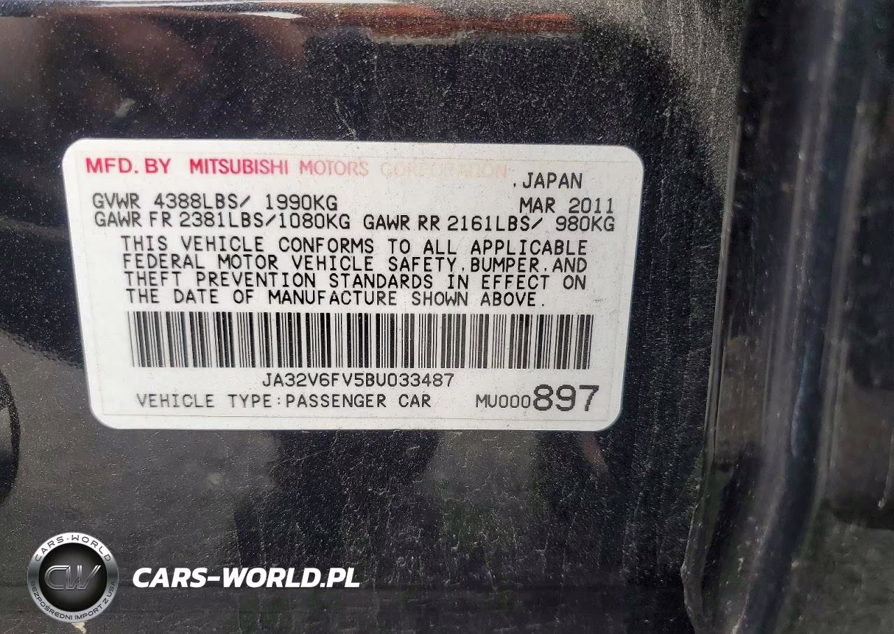 2011 Mitsubishi Lancer Ralliart VIN:JA32V6FV5BU033487 - 12