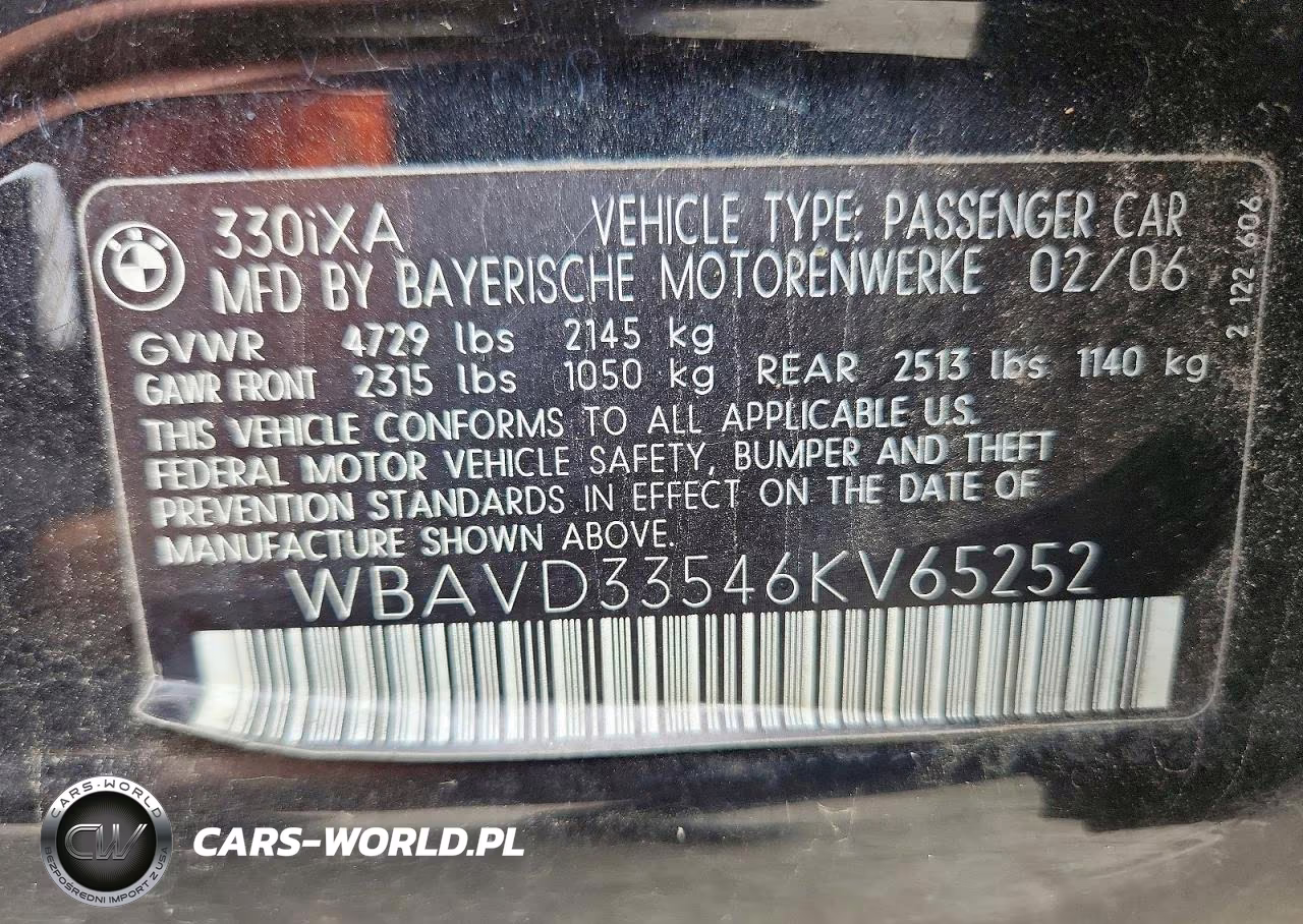 2006 BMW 330Xi VIN:WBAVD33546KV65252 - 12