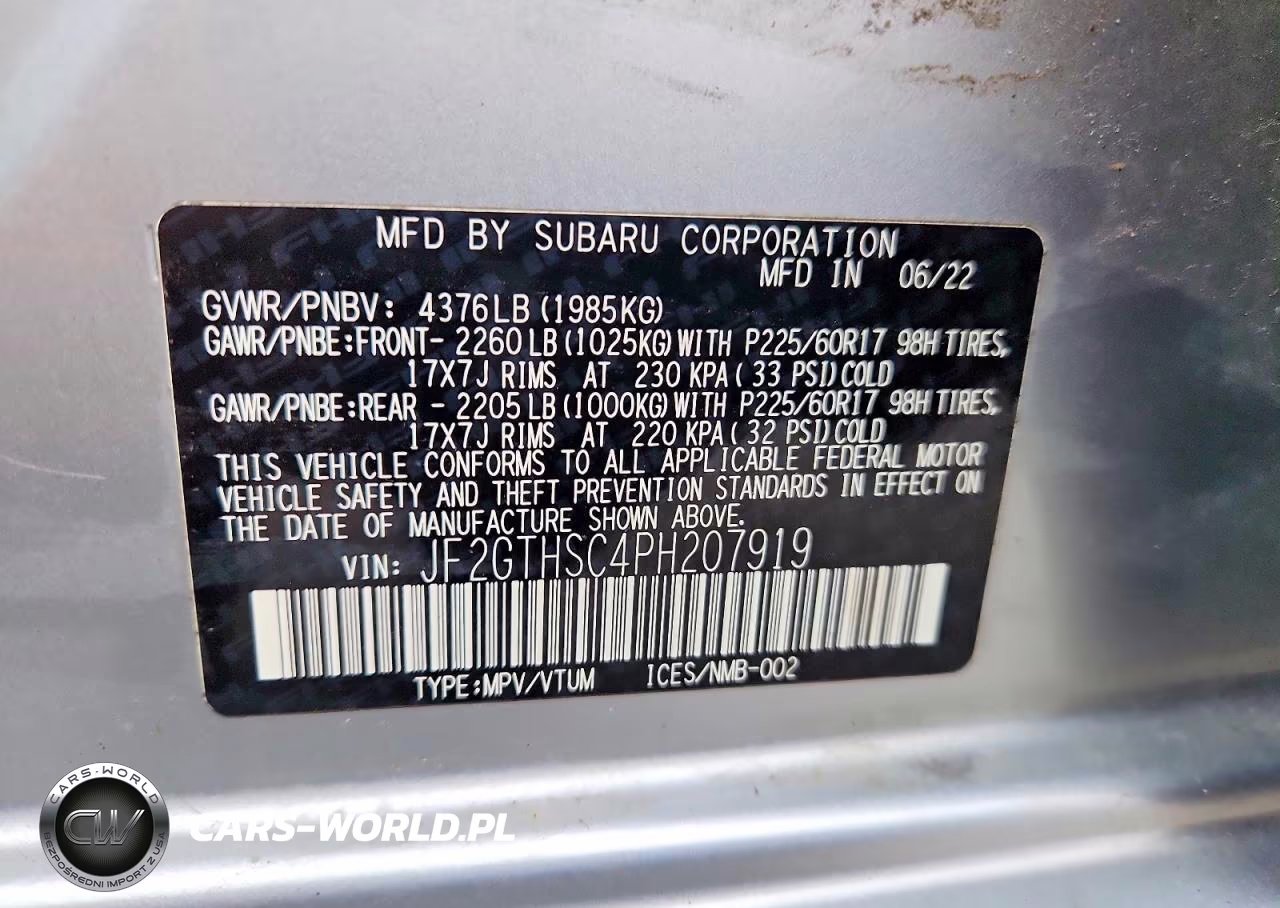 2023 Subaru Crosstrek Sport VIN:JF2GTHSC4PH207919 - 12