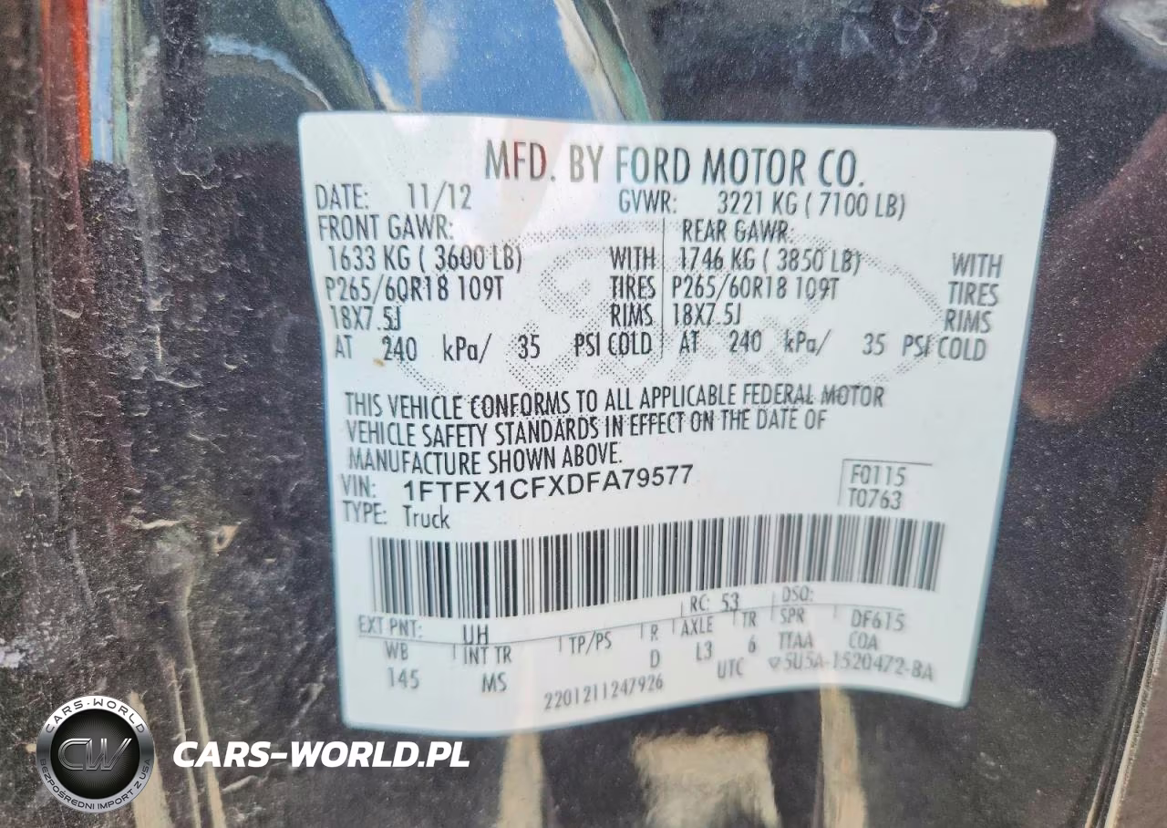 2013 Ford F150 Super Cab VIN:1FTFX1CFXDFA79577 - 12
