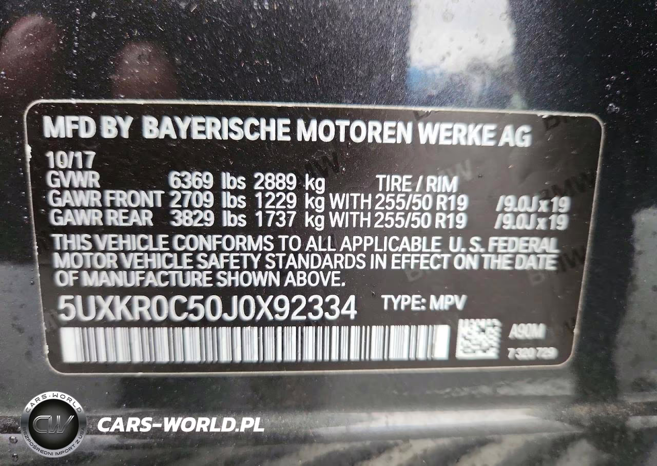2018 BMW X5 xDrive35I VIN:5UXKR0C50J0X92334 - 14