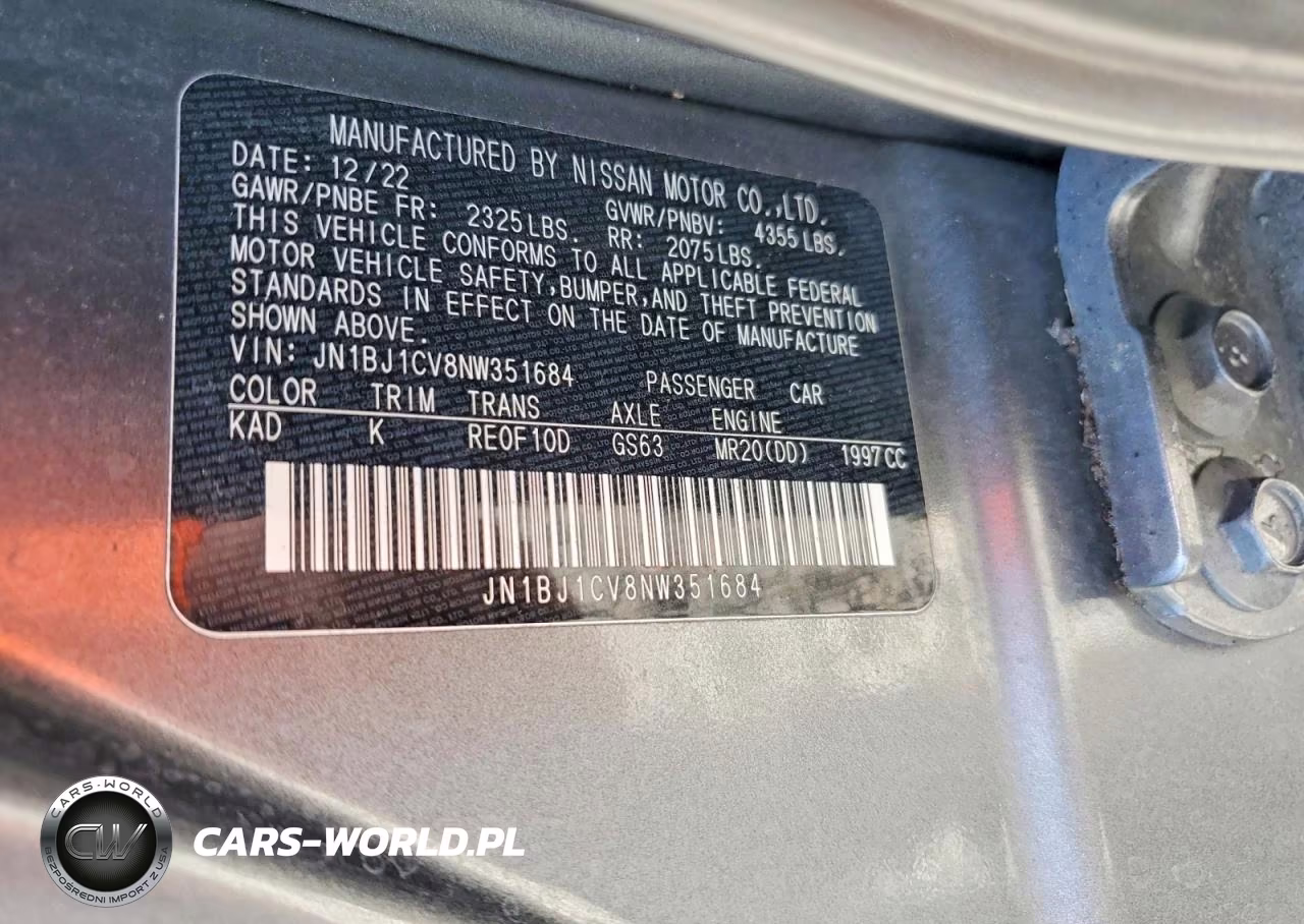 2022 Nissan Rogue Sport Sl VIN:JN1BJ1CV8NW351684 - 12