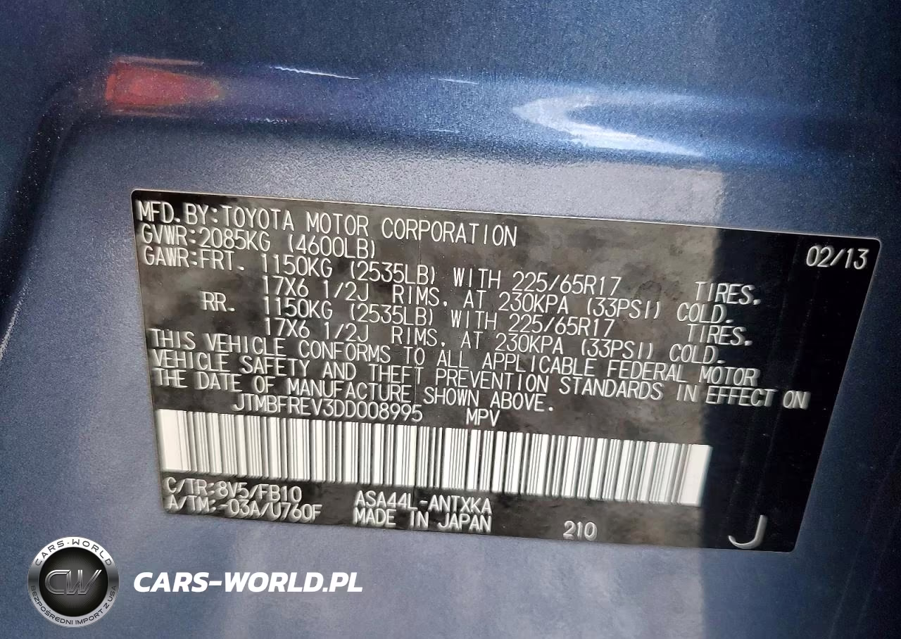 2013 Toyota Rav4 Le VIN:JTMBFREV3DD008995 - 13