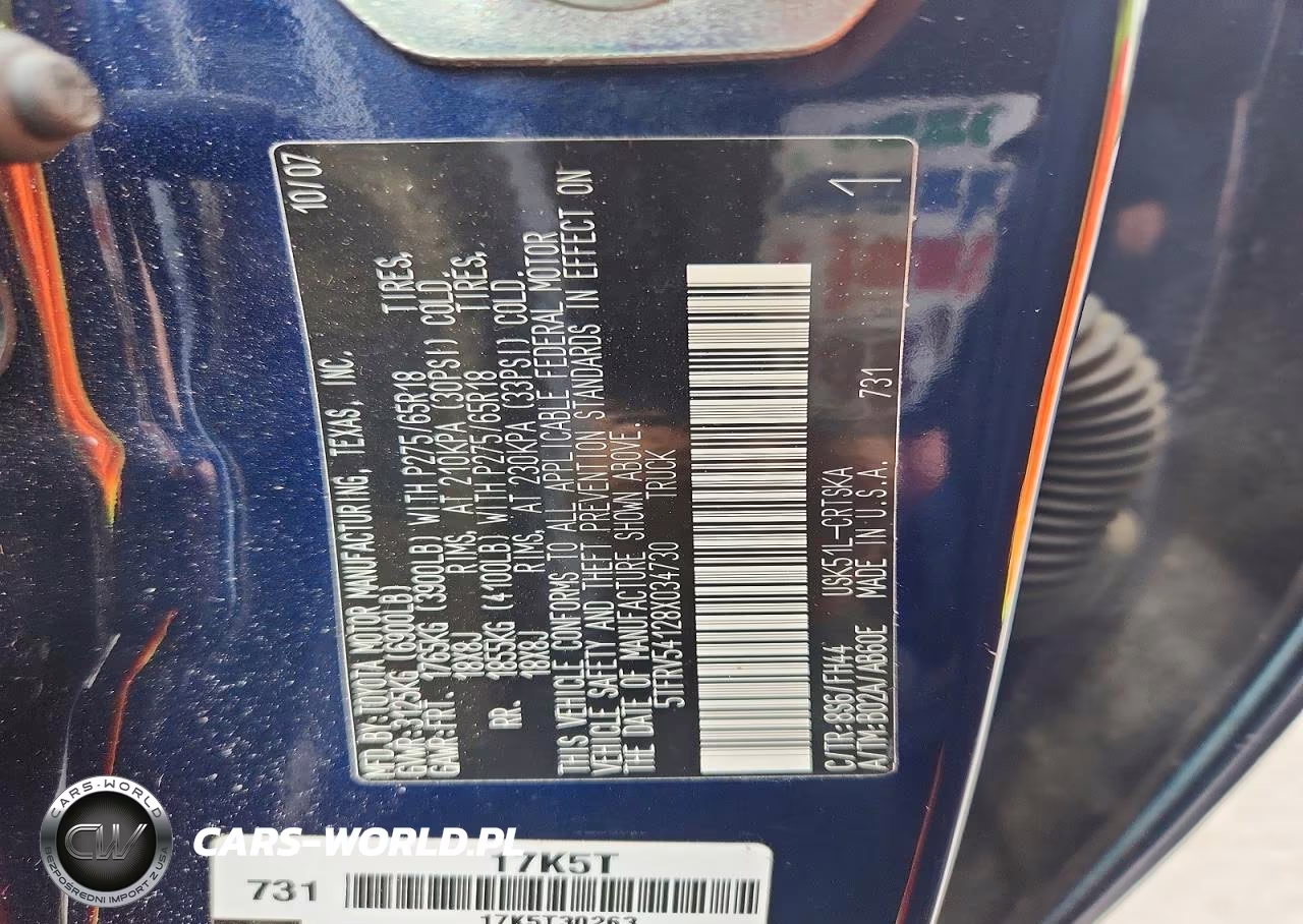 2008 Toyota Tundra Sr5 VIN:5TFRV54128X034730 - 12