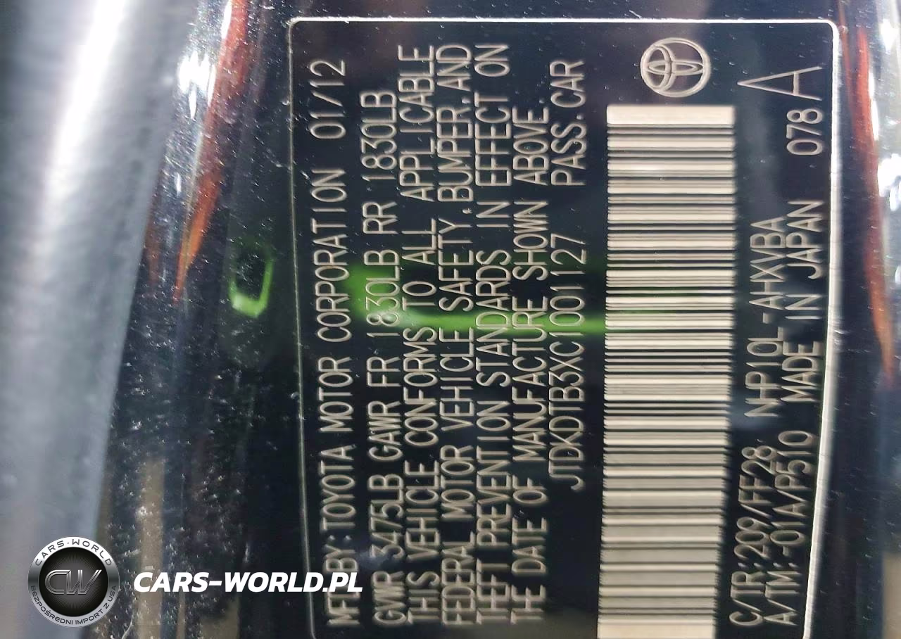 2012 Toyota Prius C Two VIN:JTDKDTB3XC1001127 - 14