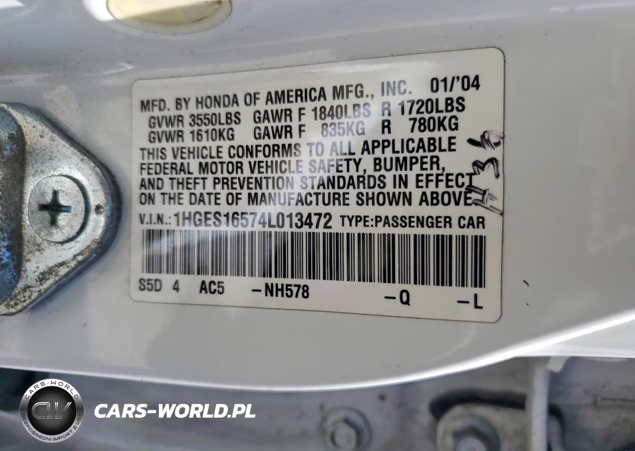 2004 Honda Civic Lx VIN:1HGES16574L013472 - 12