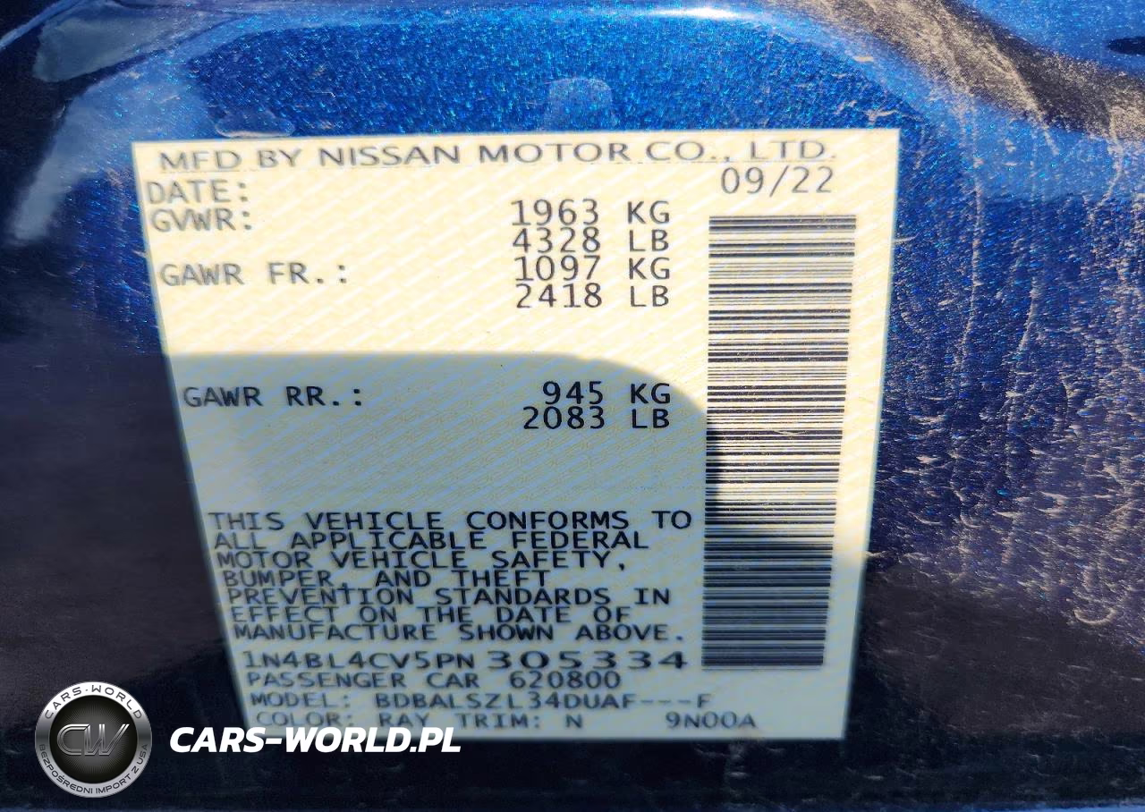 2023 Nissan Altima 2.5 Sr VIN:1N4BL4CV5PN305334 - 12