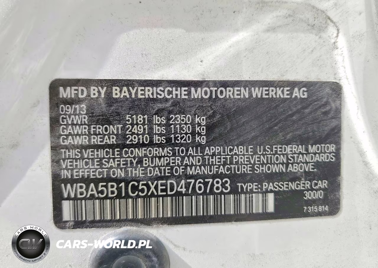 2014 BMW 535 I VIN:WBA5B1C5XED476783 - 14
