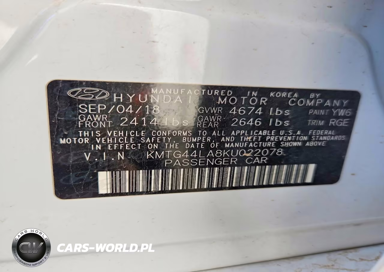 2019 Hyundai Genesis VIN:KMTG44LA8KU022078 - 12