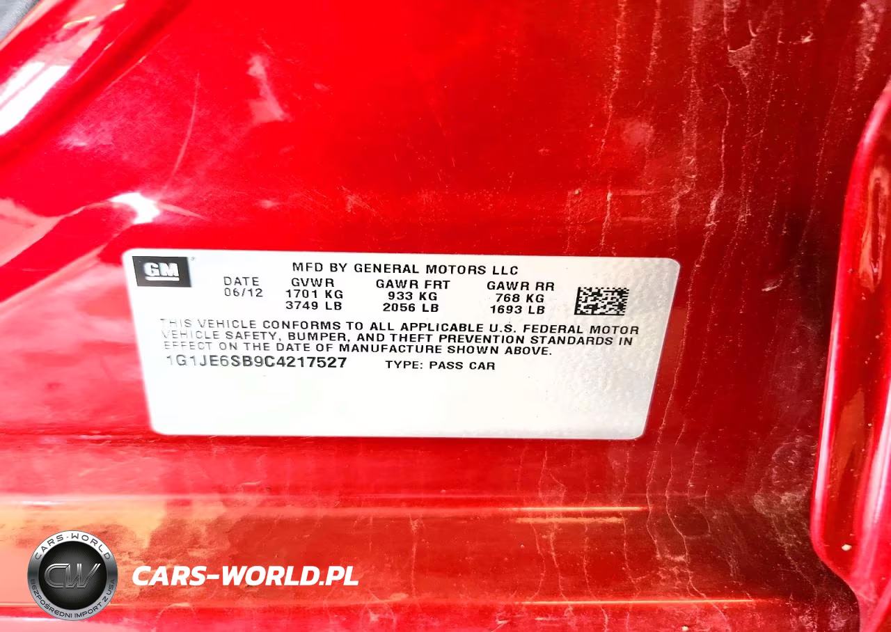 2012 Chevrolet Sonic Ltz VIN:1G1JE6SB9C4217527 - 13