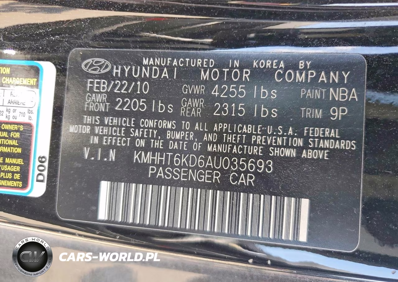 2010 Hyundai Genesis Coupe 2.0T VIN:KMHHT6KD6AU035693 - 12