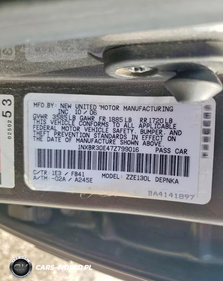 2007 Toyota Corolla Le VIN:1NXBR30E47Z799016 - 12