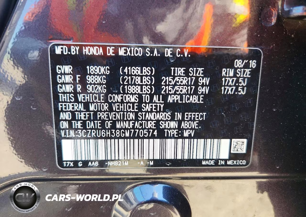 2016 Honda Hr-V Lx VIN:3CZRU6H38GM770574 - 12