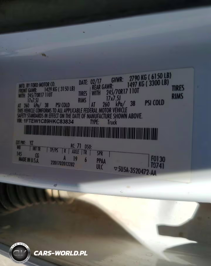 2017 Ford F150 Supercrew VIN:1FTEW1C89HKC83834 - 13