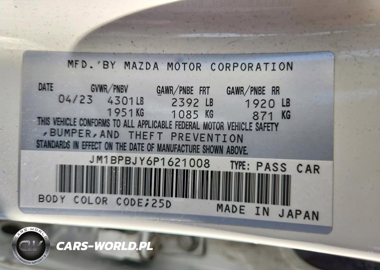 2023 Mazda 3 VIN:JM1BPBJY6P1621008 - 13