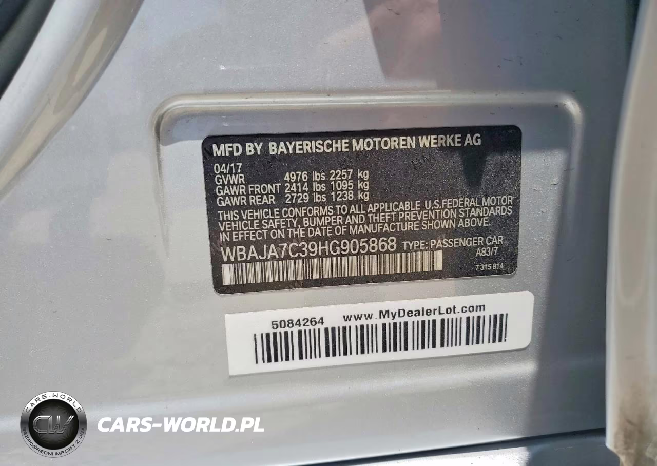 2017 BMW 530 Xi VIN:WBAJA7C39HG905868 - 12