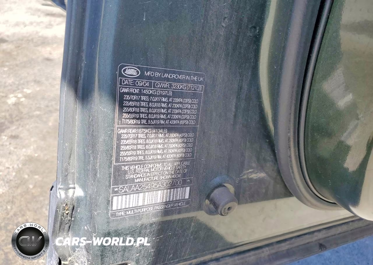 2005 Land Rover Lr3 VIN:SALAA25495A302700 - 12