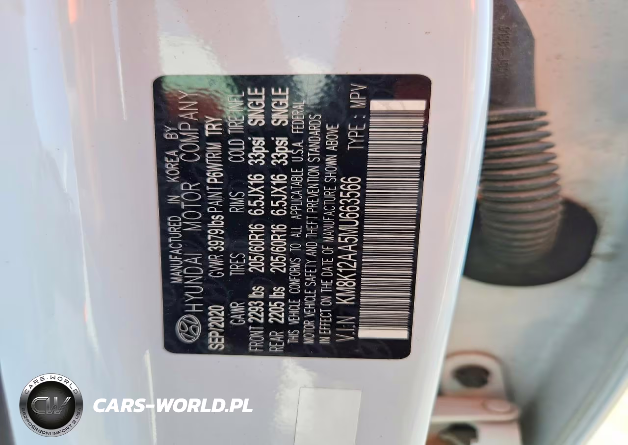 2021 Hyundai Kona Se VIN:KM8K12AA5MU663566 - 12