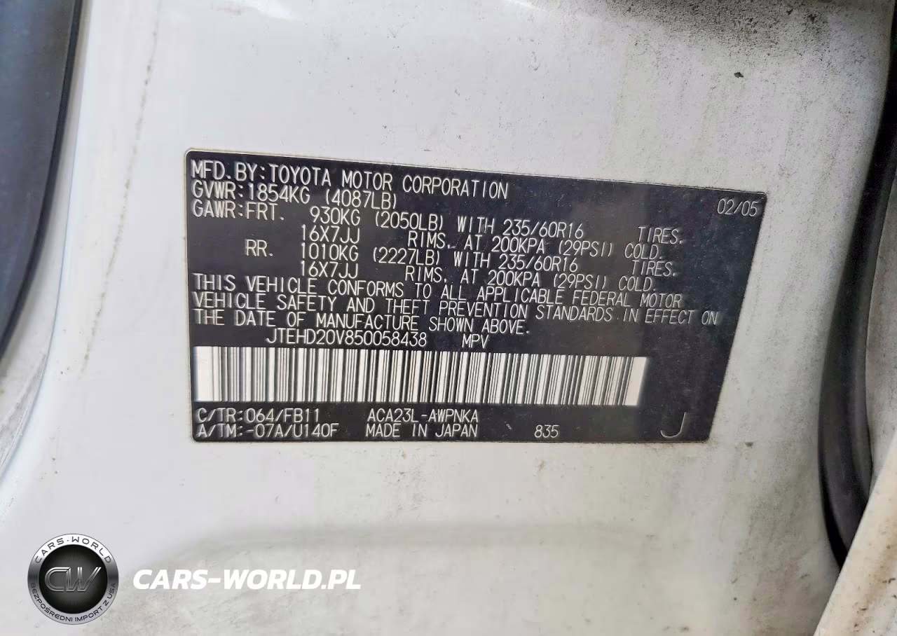 2005 Toyota Rav4 Base VIN:JTEHD20V850058438 - 13